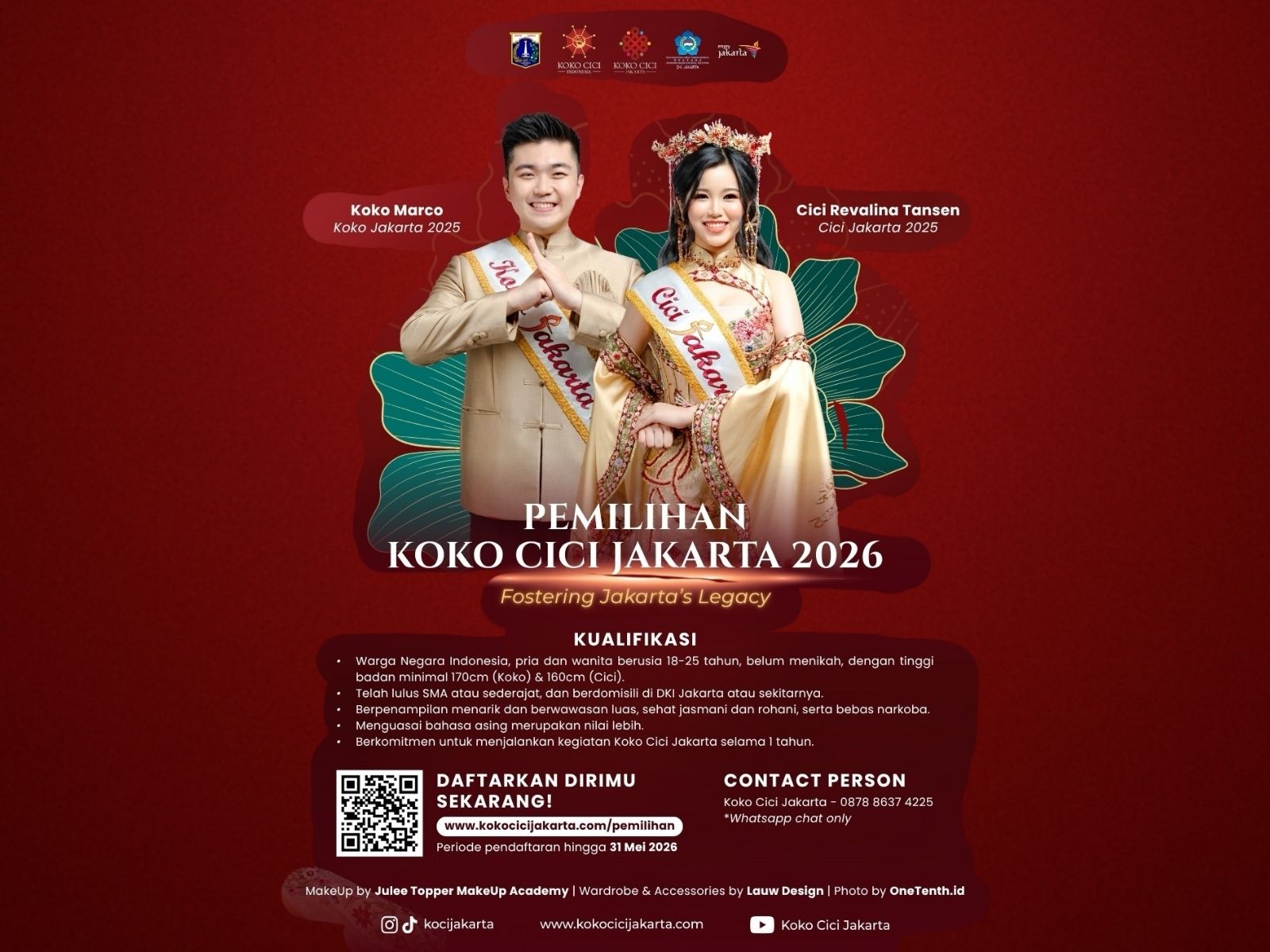 Pendaftaran Pemilihan Koko Cici Jakarta 2026 Resmi Dibuka, Simak Syarat dan Cara Daftarnya
