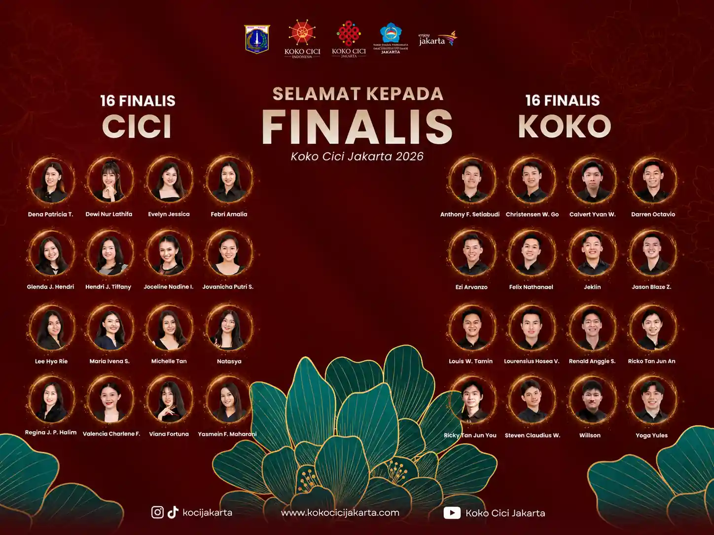 16 Finalis Koko Cici Jakarta 2026 Resmi Diumumkan, Kenali Para Duta Budaya Tionghoa Jakarta